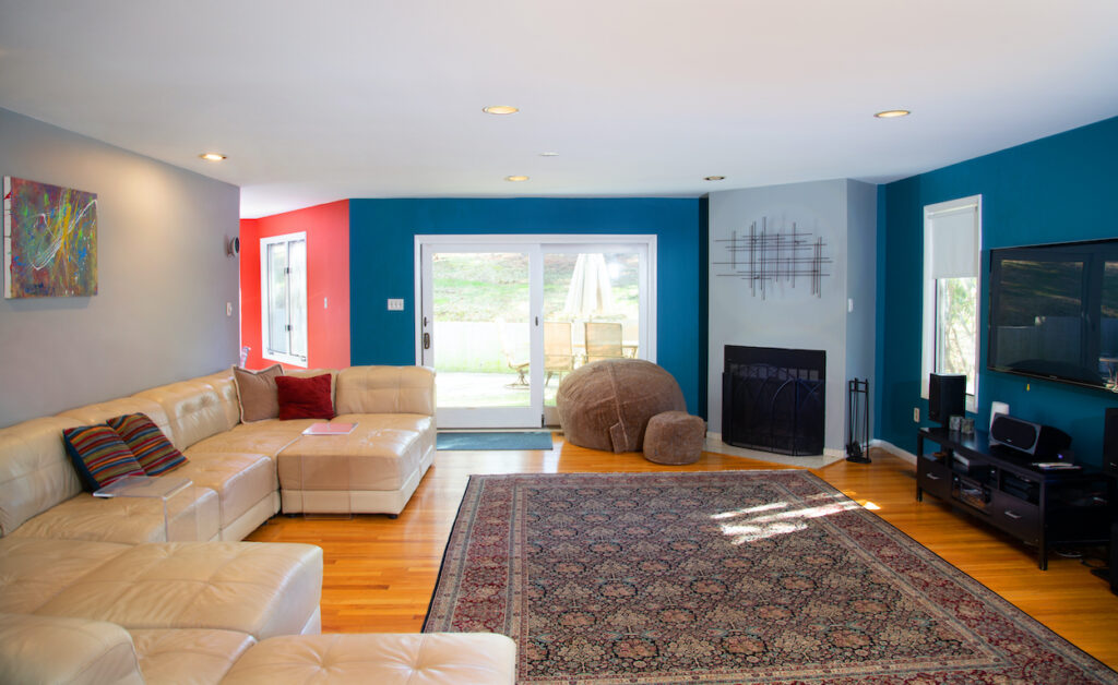 Nolan Painting Company- Havertown, PA teal and gray family room