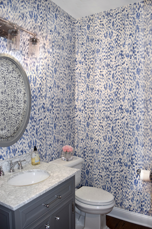 Nolan Painting Company- Havertown, PA Interior wallpaper in a bathroom